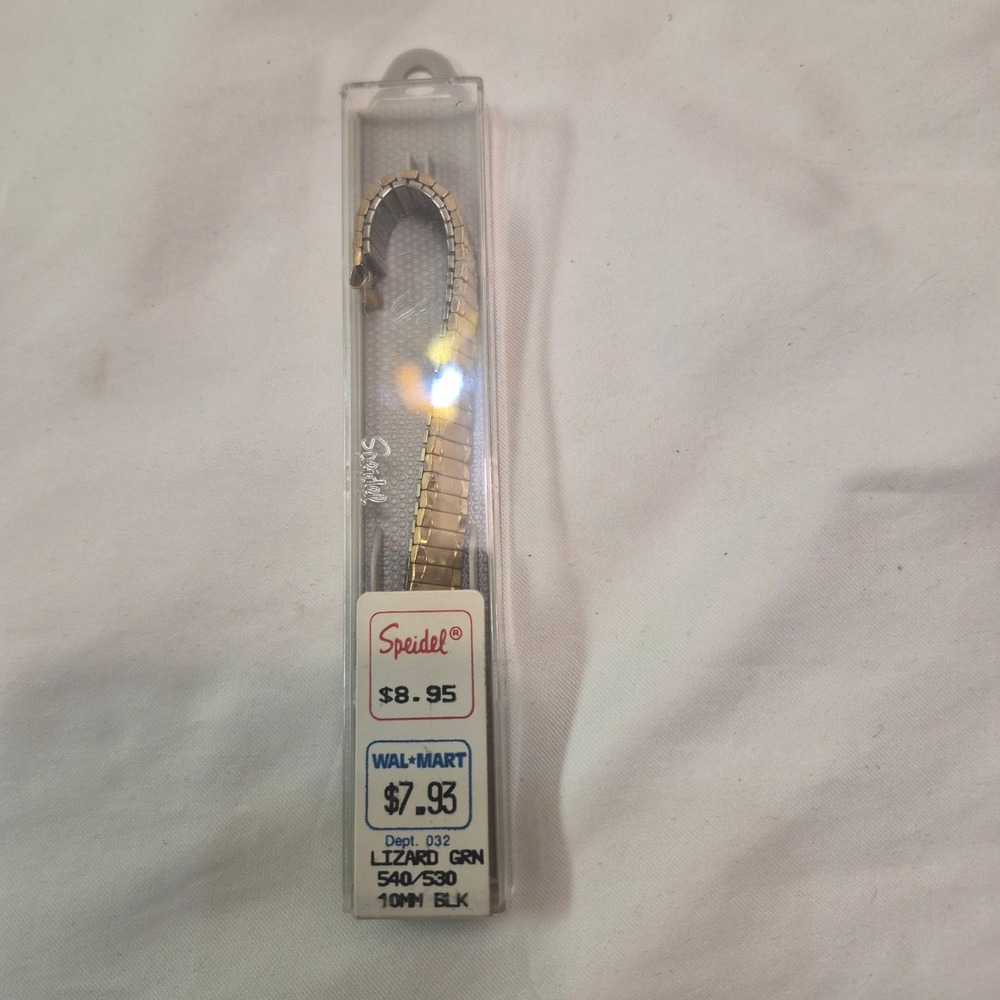 Speidel Twist-O-Flex Watch Band Gold Tone Lizard Grain 10mm Vintage NOS 540/530